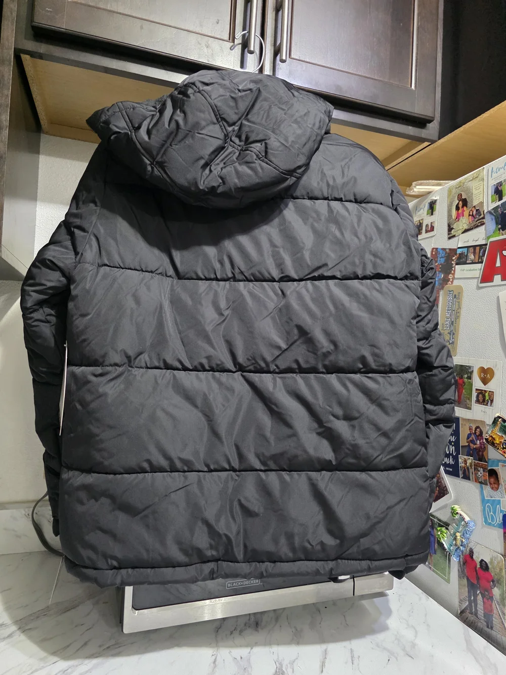 Members Mark Kids Black Puffer Jacket with Hood Boys 10/12